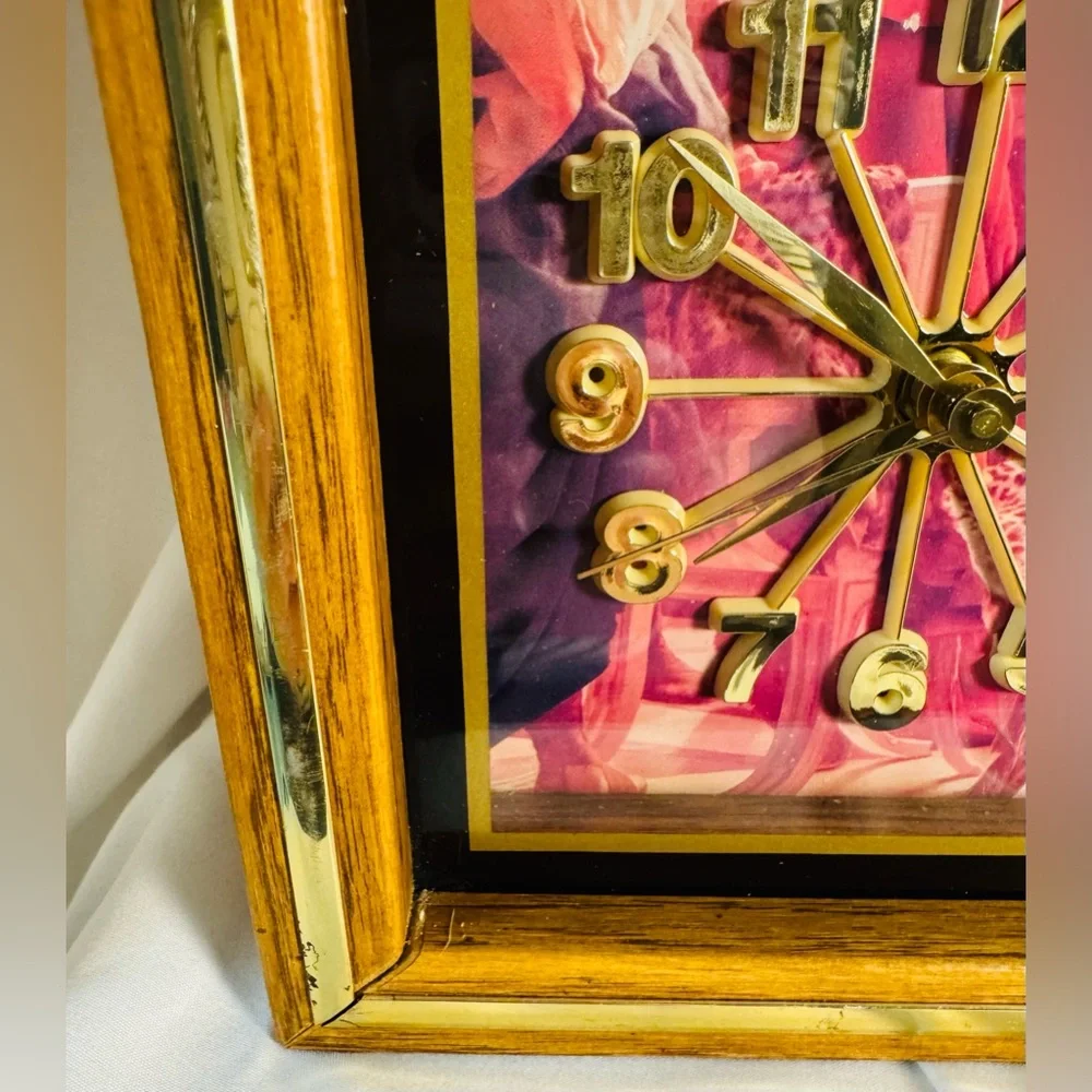 Vintage Wall clock - Jesus Framed Wall Clock Slide out trim for glass cleaning!